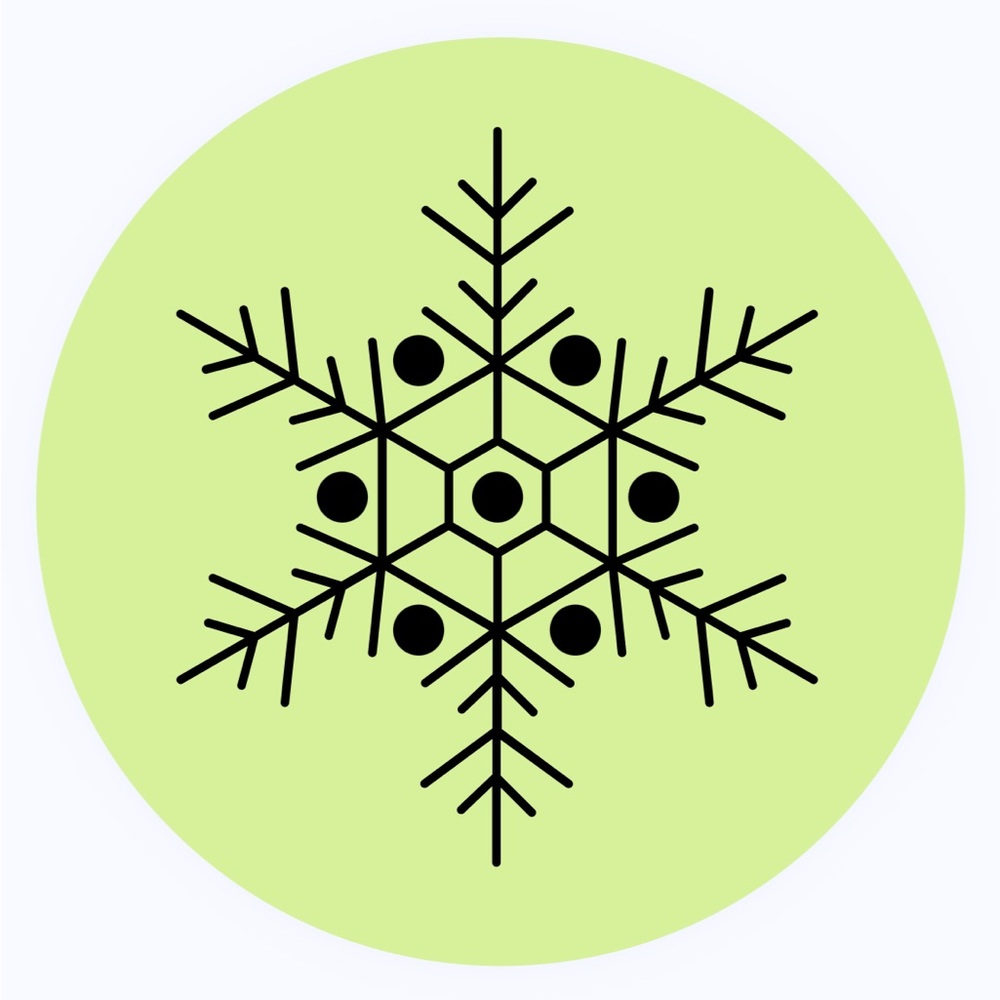 30 STICKERS - 2” ROUND - SNOWFLAKE